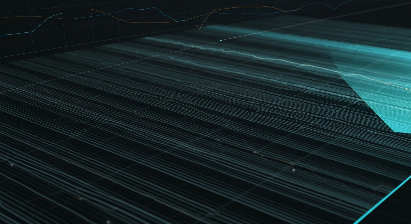Abstract visualization of many parallel data traces swept uniformly, representing a systematic sweep across many fixtures.